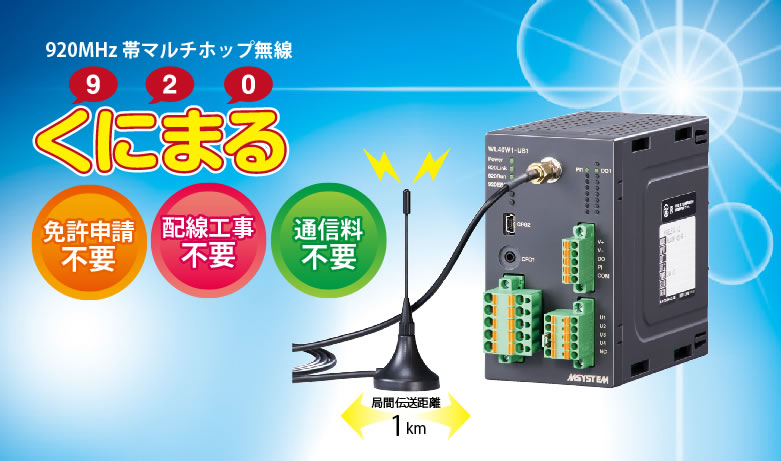 免許申請・配線工事・通信料すべて不要】1kmまで届く920MHz帯マルチ